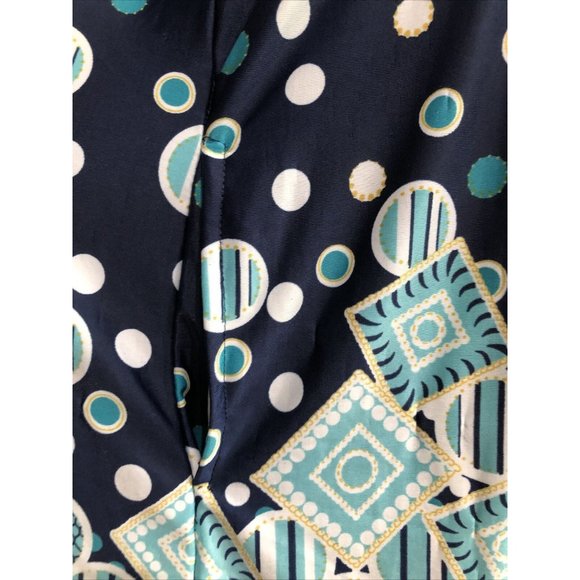 R & B Collection 1X Plus Dress 3/4 Sleeve Multicolor Blue With Pockets #390 - Picture 4 of 6